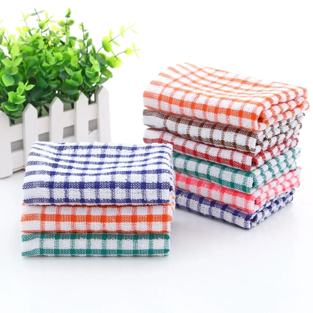 6PCS Cotton Kitchen Tea Towels Absorbent Lint Free Catering Restaurant