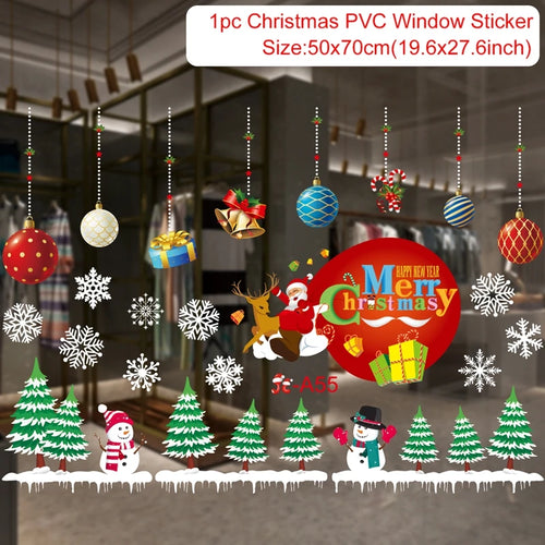 Christmas Window Stickers Merry Christmas Decorations for Home 2025