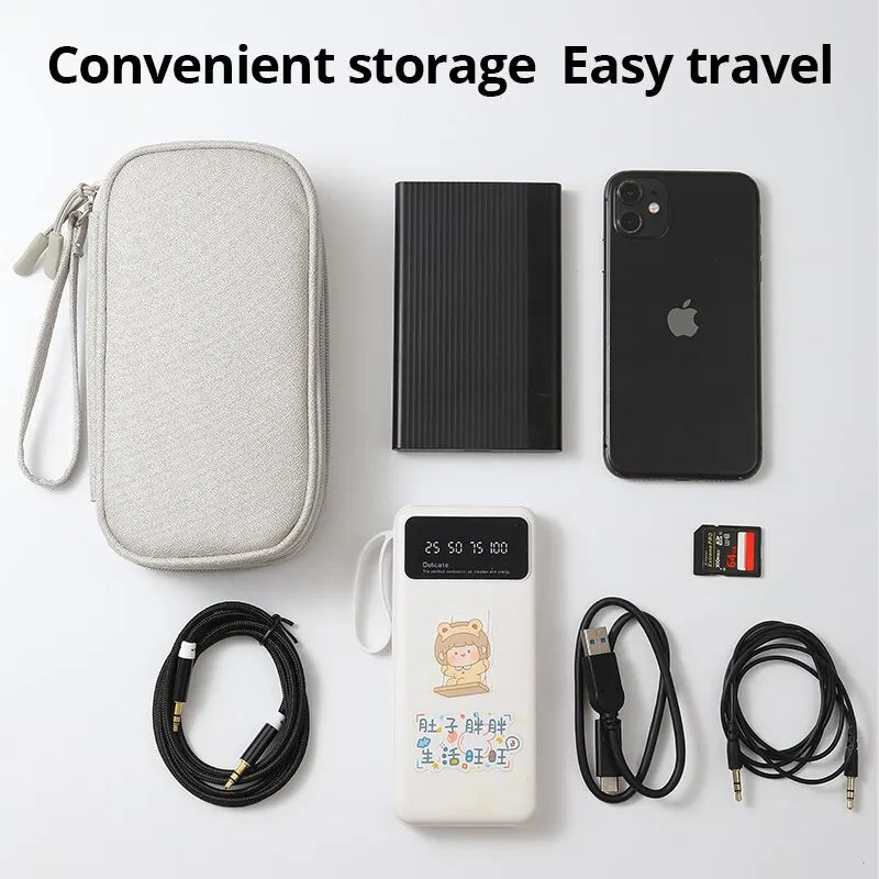 1pc Pink/Grey/Black/Navy Travel Portable Digital Product Storage Bag