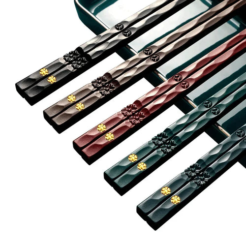 5Pairs High Quality Japanese Non-Slip Chopsticks Korean Home Hotel