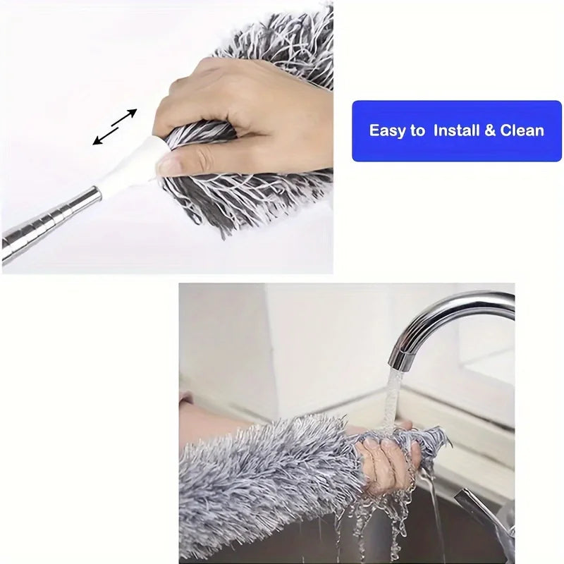 Multifunctional retractable duster with bendable head - reusable and