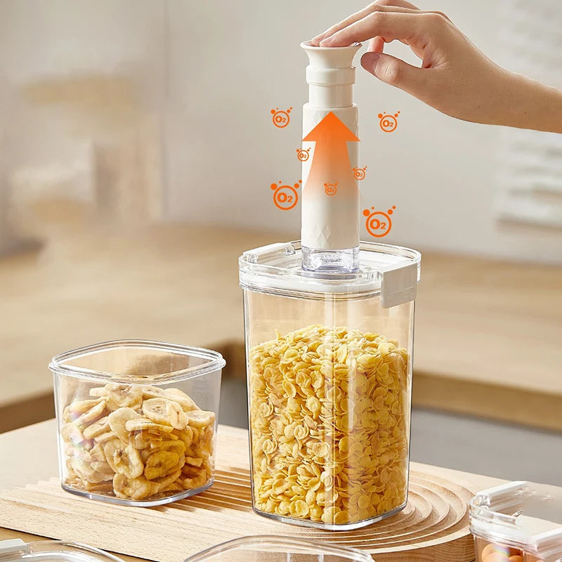 Vacuum Sealed Tank Coffee Beans Vacuum Jar Kitchen Cereals Storage Box