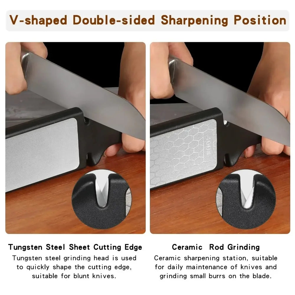 5 in1 Knife Sharpener Diamond Bars 400/1000 Multi-Tool Kitchen Knives