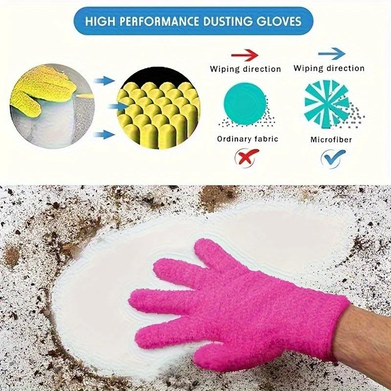 1pc Microfiber Dusting Gloves-Stretchable & Breathable Cleaning