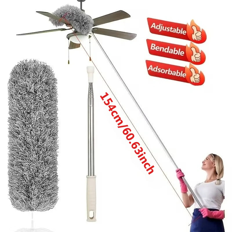 Extra-Long Retractable Duster with Bendable Head - 60.63inch