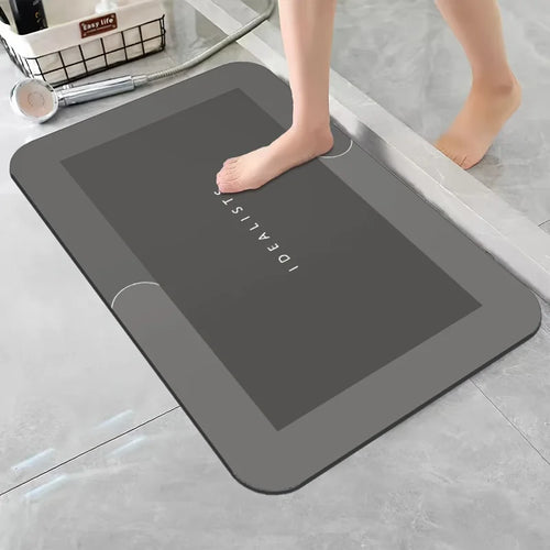 Diatomaceous Earth Bath Mat Super Absorbent Non Slip Fast Drying Soft