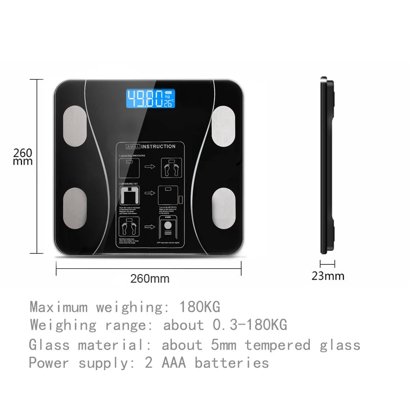 Body Fat Scale Smart Wireless Digital Bathroom Weight Scale Body