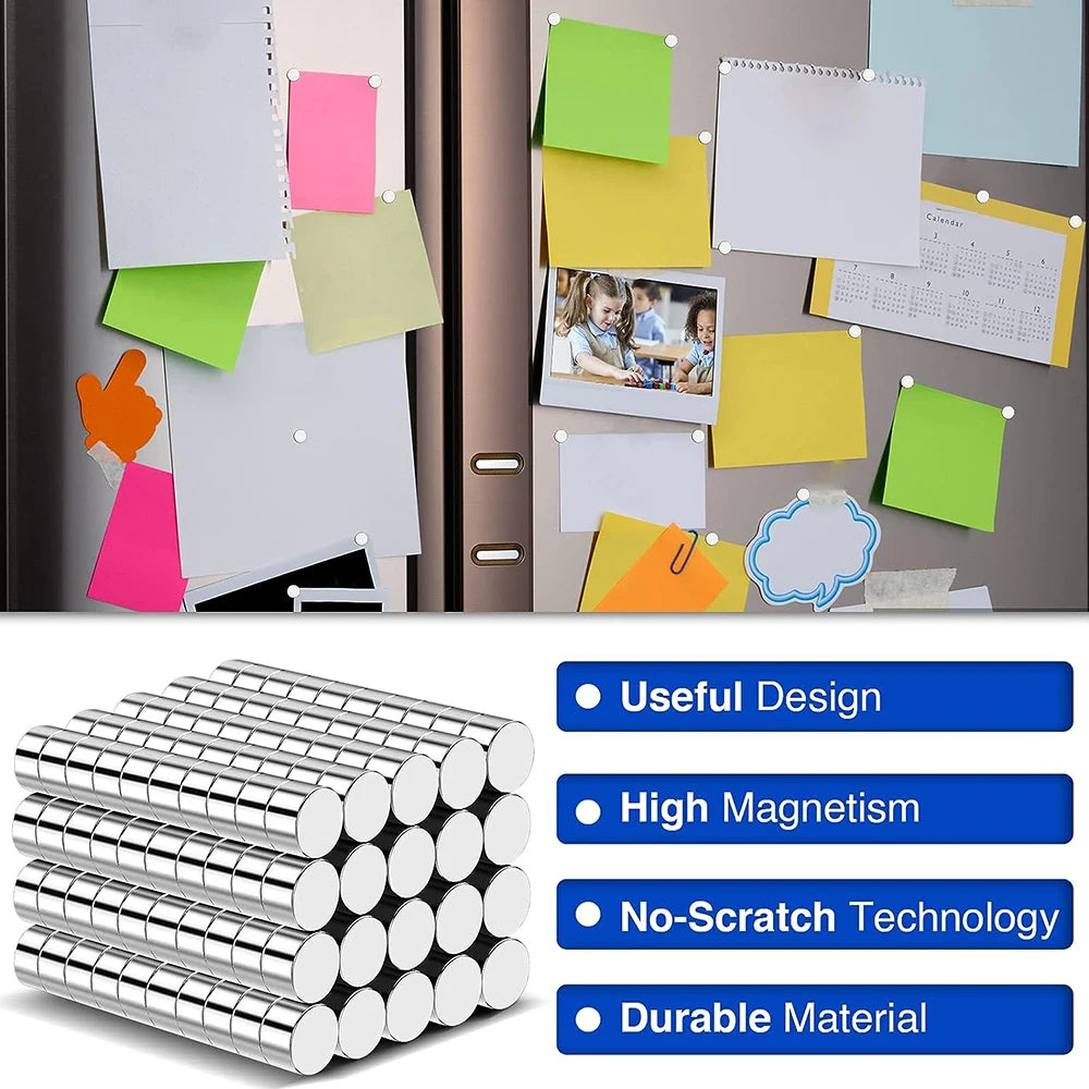 120pcs Powerful Round Magnets 4x2mm For Refrigerator,Office,DIY