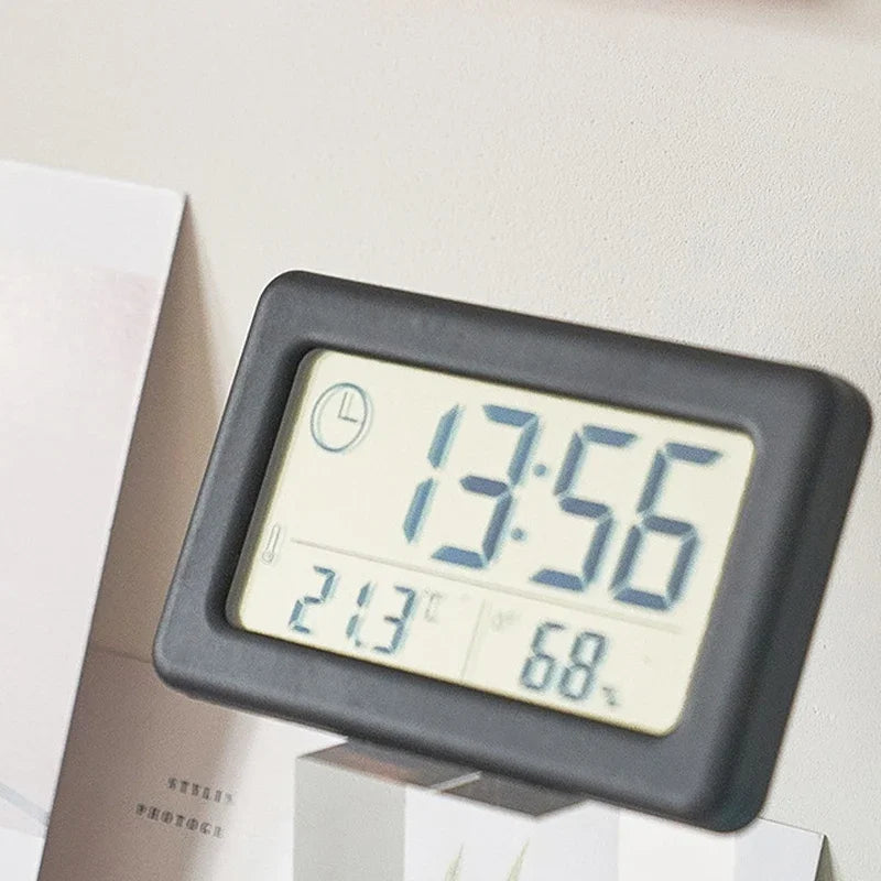 Mini Digital Clock Temperature & Humidity Display Portable Desk Clock