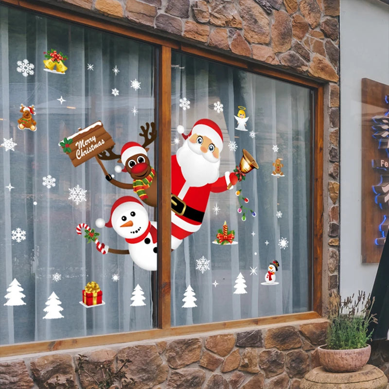 Christmas Window Stickers Merry Christmas Decorations for Home 2025