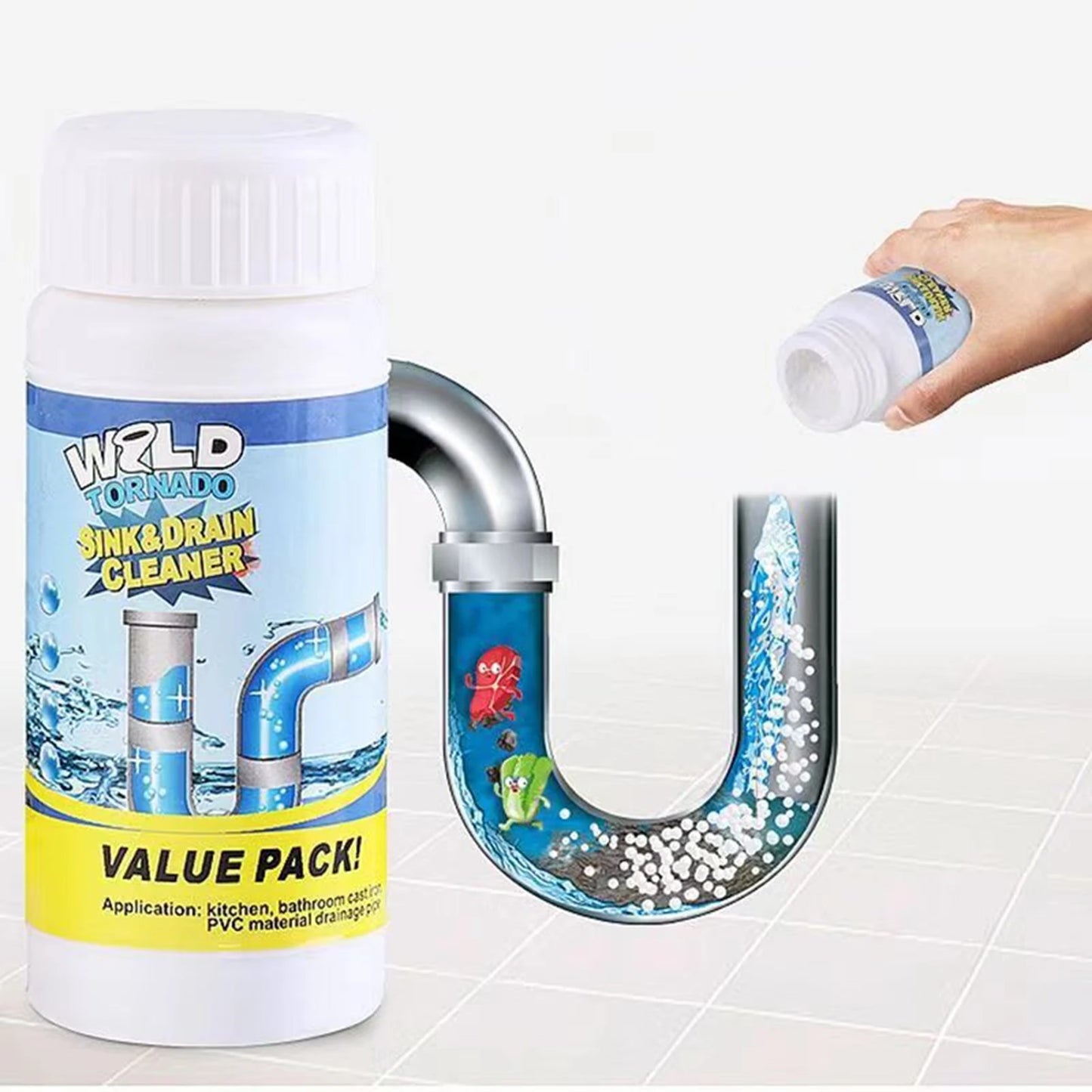 Powerful Sink and Drain Cleaner Powder Fast Acting Portable Powder