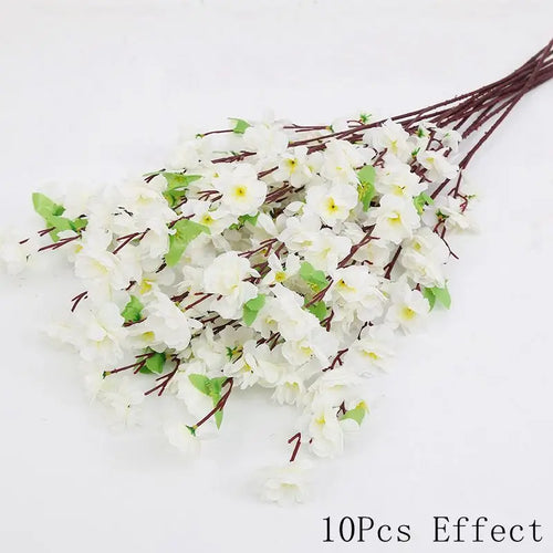 Artificial Sakura Flowers Bouquet Silk Fake Flowers for Home Room