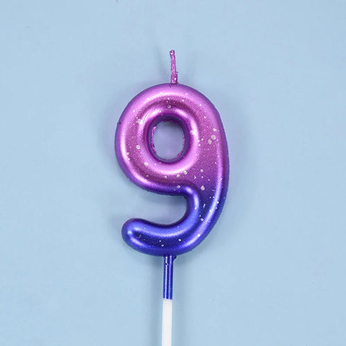 Happy Birthday Cake Decorated Interstellar Digital Colorful Candle