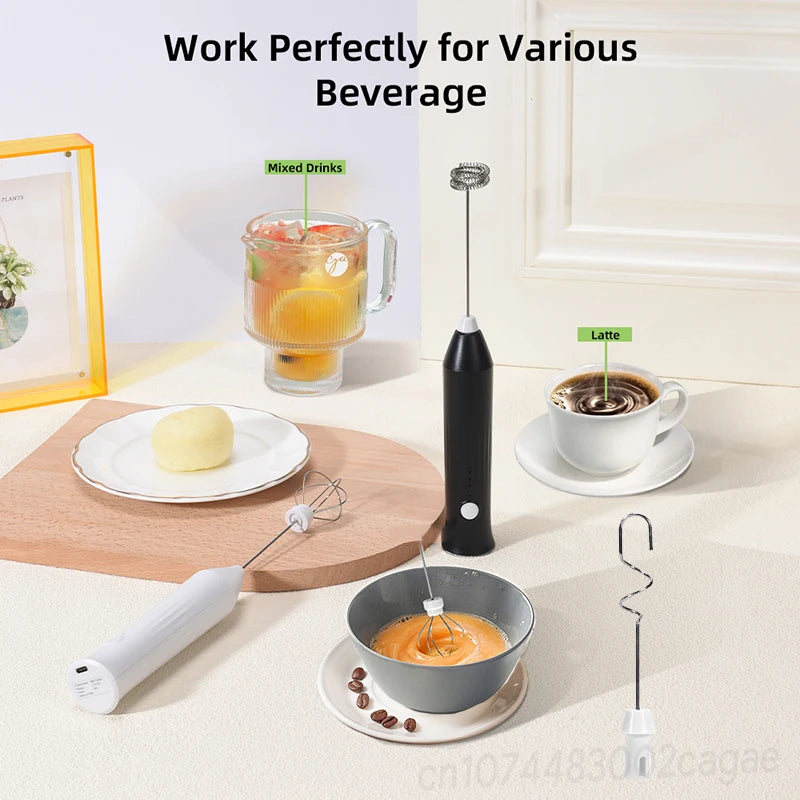 Electric Coffee Milk Foaming Mixer Coffee Creamer Whisk Handheld Egg