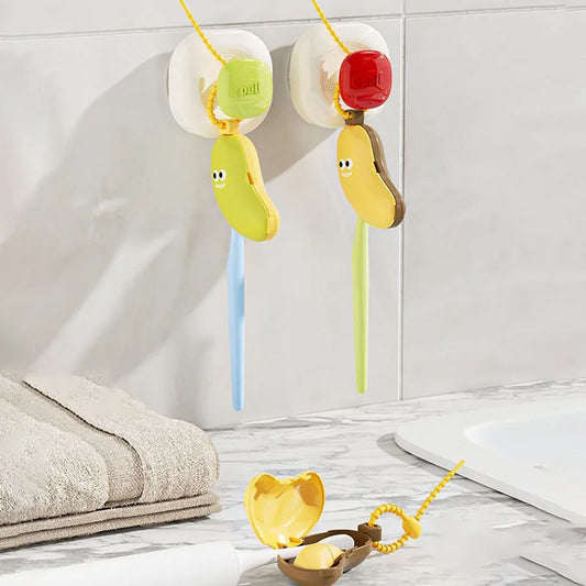 Banana Toothbrush Protective Cap with Toothpaste Storage Box - Compact