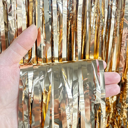 Cheap as a Party Metallic Tinsel Foil Fringe Curtains Backdrop for