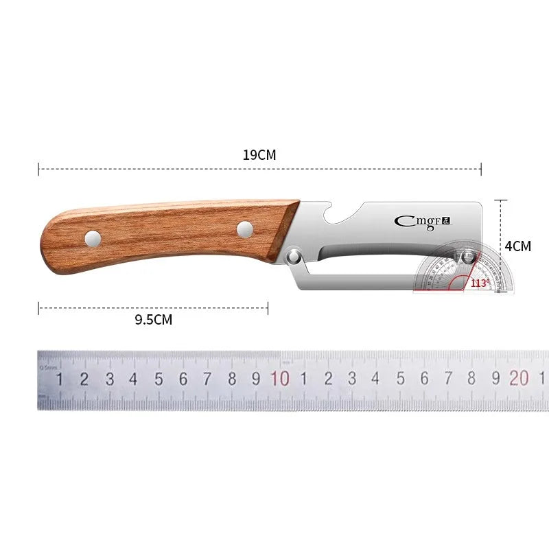1pcs Stainless steel peeler with wooden handle for peeling and slicing