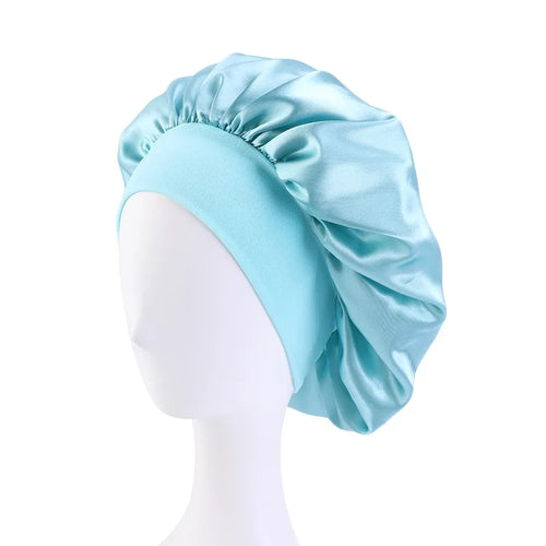 New Satin Wide Brim Nightcap Silky Bonnet Hair Wrap for Sleeping Sleep