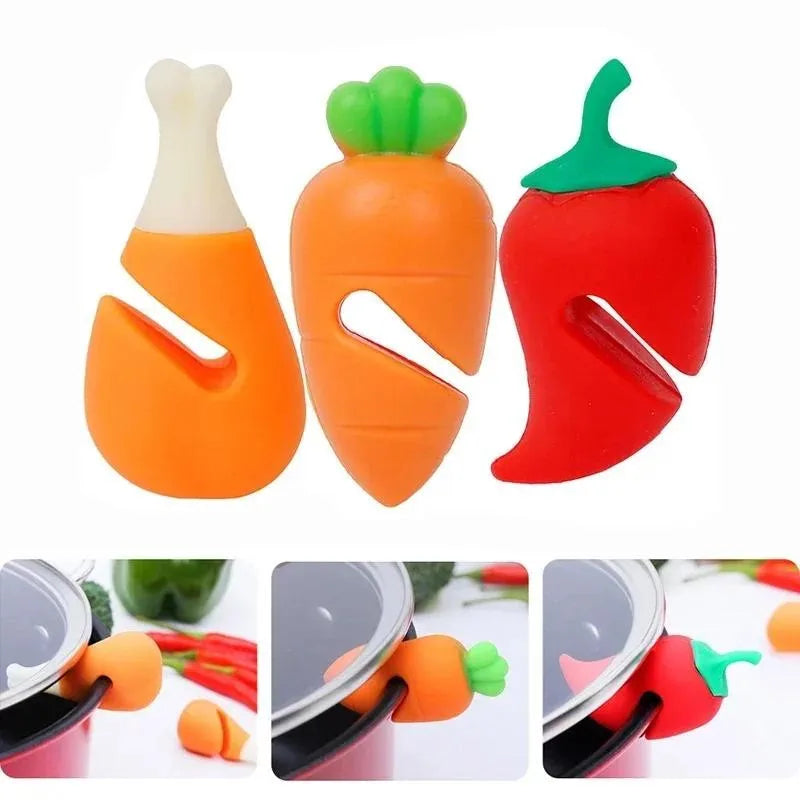 Silicone Pot Lid Anti-spill Rack Heat-resistant Anti-Overflow Stoppers