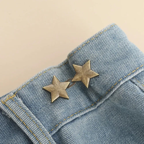 1 Pair Jeans Button Adjustable Clips for Pant Skirts Waist Tightener