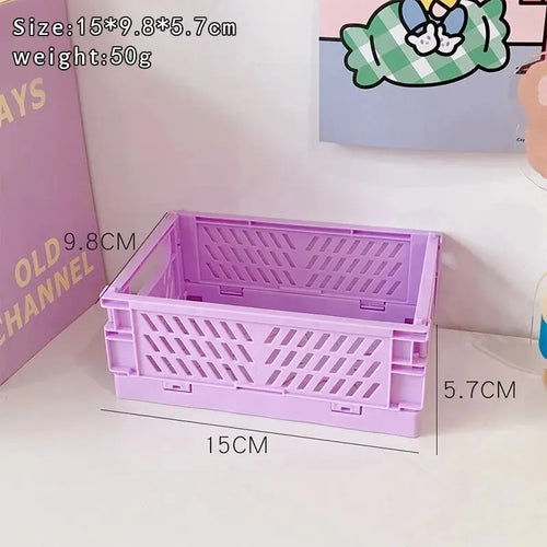 6 Color Organizing Storage Baskets Case Folding Student Desktop Basket