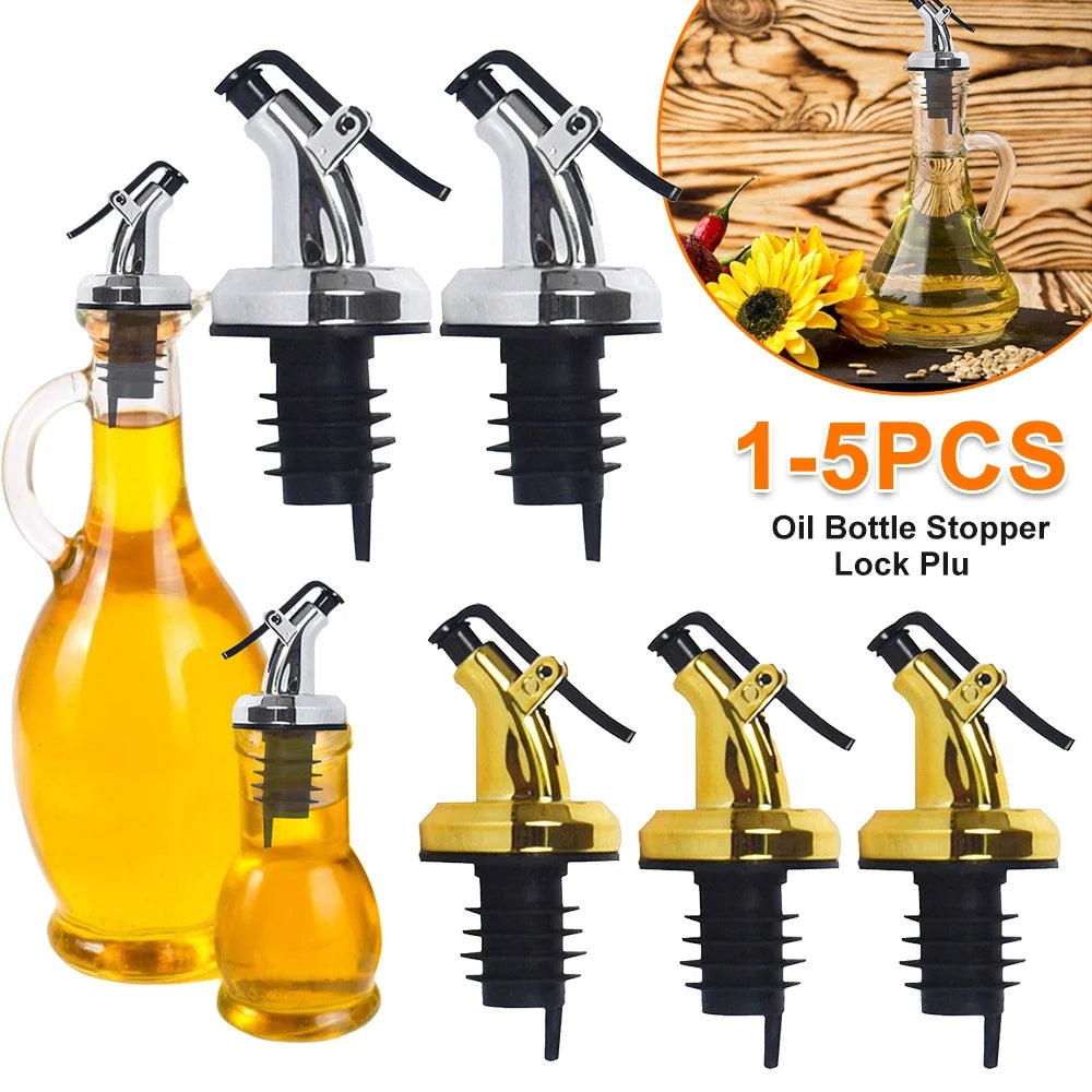 1-5PCS Oil Bottle Stopper Lock Plug Seal Leak-proof Nozzle Sprayer Oil