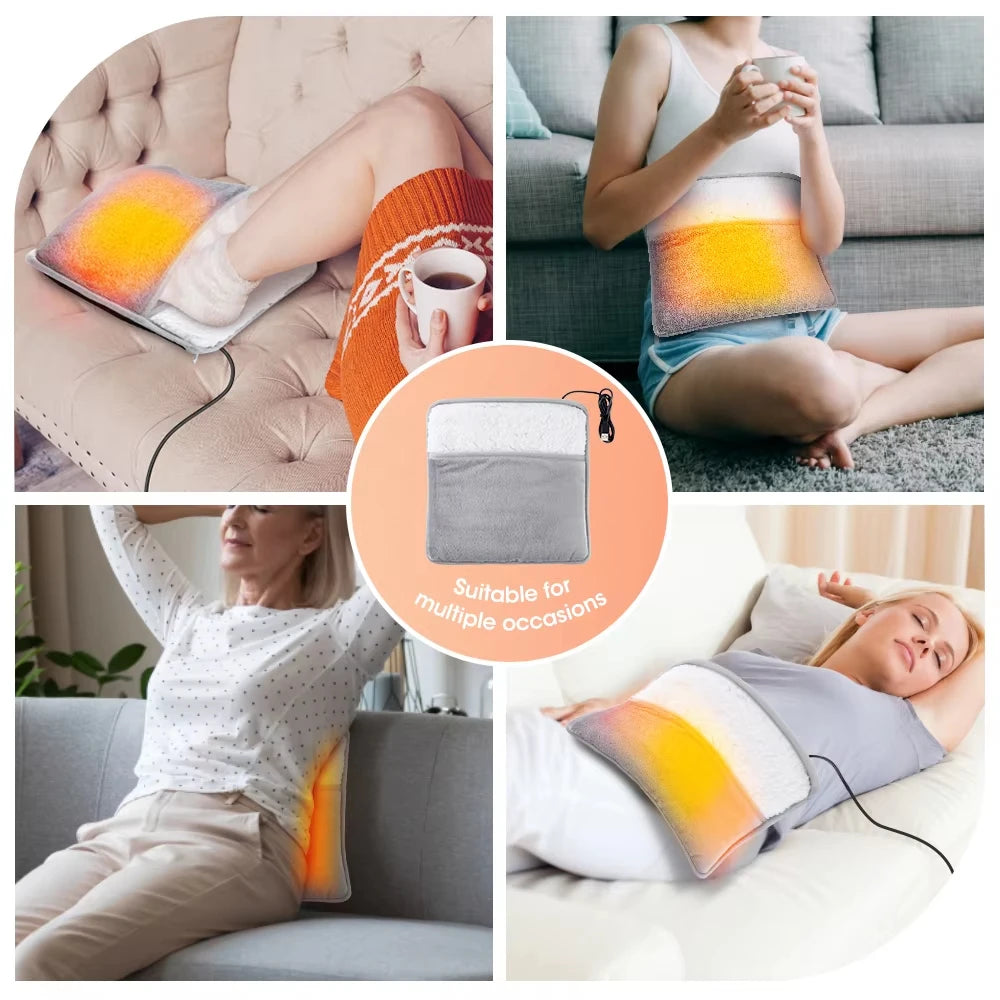 Winter Electric Foot Heating Pad USB Charging Soft Plush Washable Foot