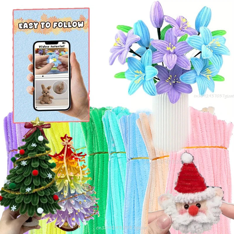 Pipe Cleaner Wire Pipe Cleaners Colorful Chenille Stems DIY Plush