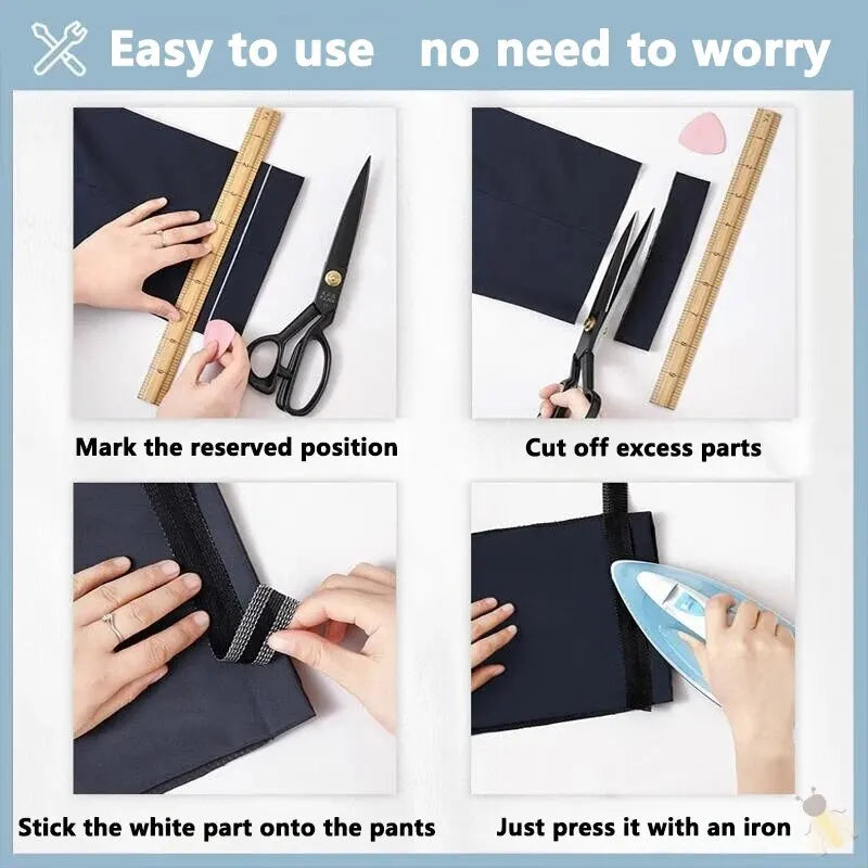 1-10M Self-Adhesive Pants Hem Paste Tape Trouser Edge Paste Iron-on