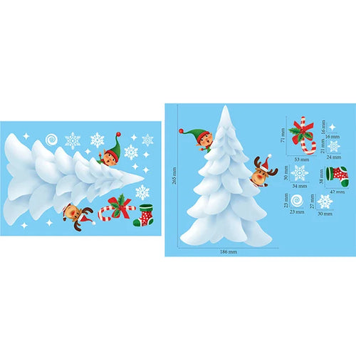 Removable Christmas PVC Static Sticker Santa Elk Window Stickers