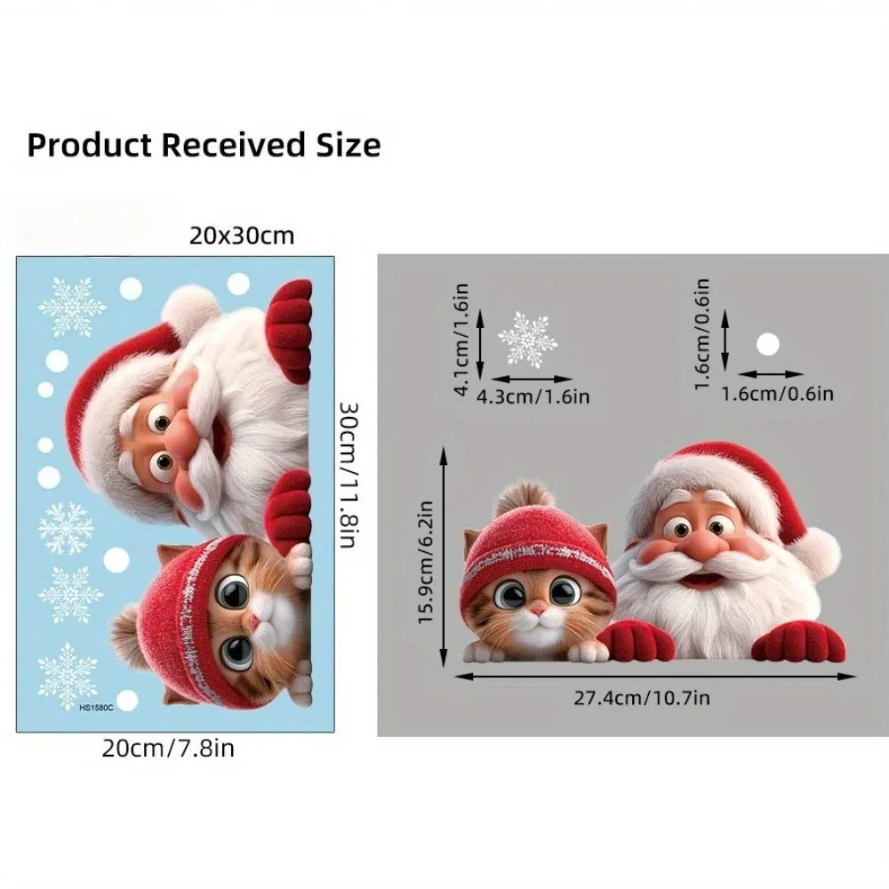 1. A Christmas Santa glass sticker - removable static electricity