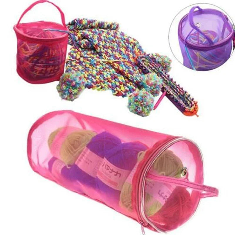 Portable Yarn Storage Bag Hollow Mesh Knitting Wool Yarn Bags Crochet