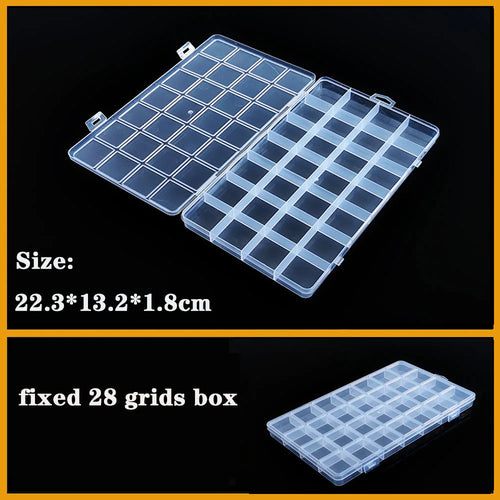 Transparent Plastic box Screw Compartment Box Jewelry Earring Display