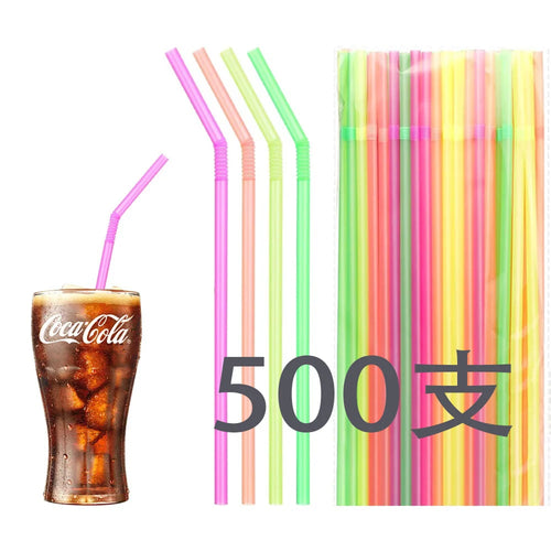 1000-100Counts Neon Colored Flexible Plastic Drinking Straws