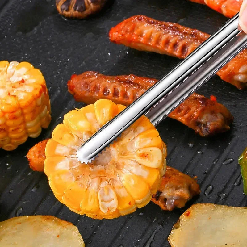 Stainless Steel Grill Tongs Food Clip BBQ Steak Clip Bread Tong