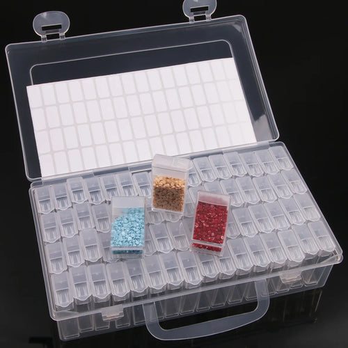 1pc 28/32/48/56/64 Slots Plastic Storage Box, DIY Diamond Painting