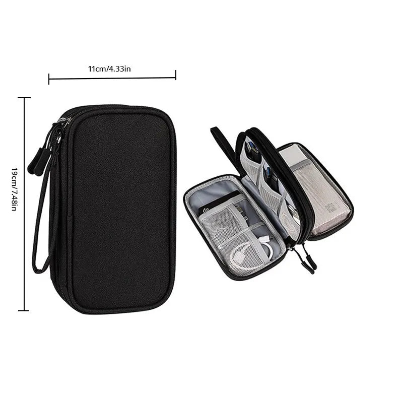 1pc Pink/Grey/Black/Navy Travel Portable Digital Product Storage Bag
