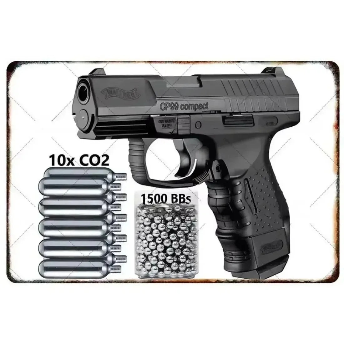 Pistol Metal Signs, Exuding Military Flair, Ideal As Wall Decoration