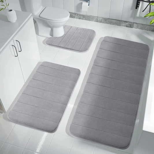 Super Absorbent Bath Mat Memory Foam Carpet Non-slip Bathroom Rug