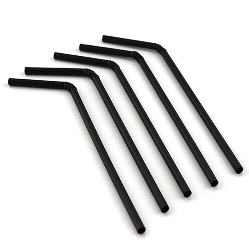 50-1000Pcs Drinking Straws Colorful & Black rietjes Flexible Wedding