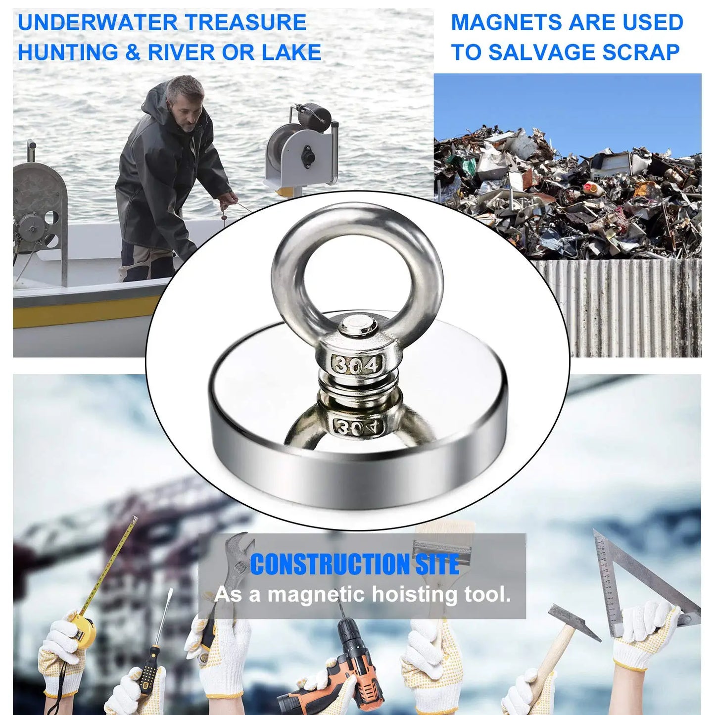 Super Strong Neodymium Fishing Magnet Hook N52 Heavy Duty Rare Earth
