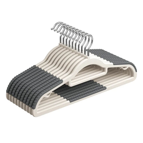 10 Piece Set Of Heavy-Duty Dry And Wet Hangers With Anti Slip Pads