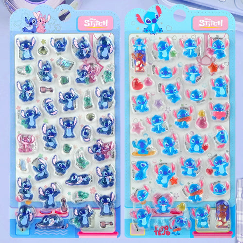 Genuine Stitch 3d Stereo Crystal Sticker Cute Cartoon Hand Account DIY