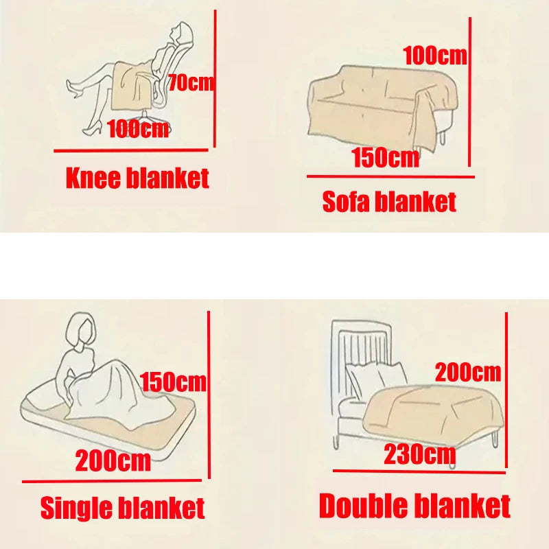 Light luxury Solid Color Multifunctional Rabbit Velvet Blanket Winter
