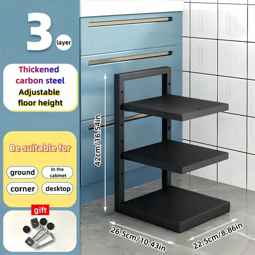 Adjustable Pot Rack Organizer, Kitchen Stainless Steel Pot Storage