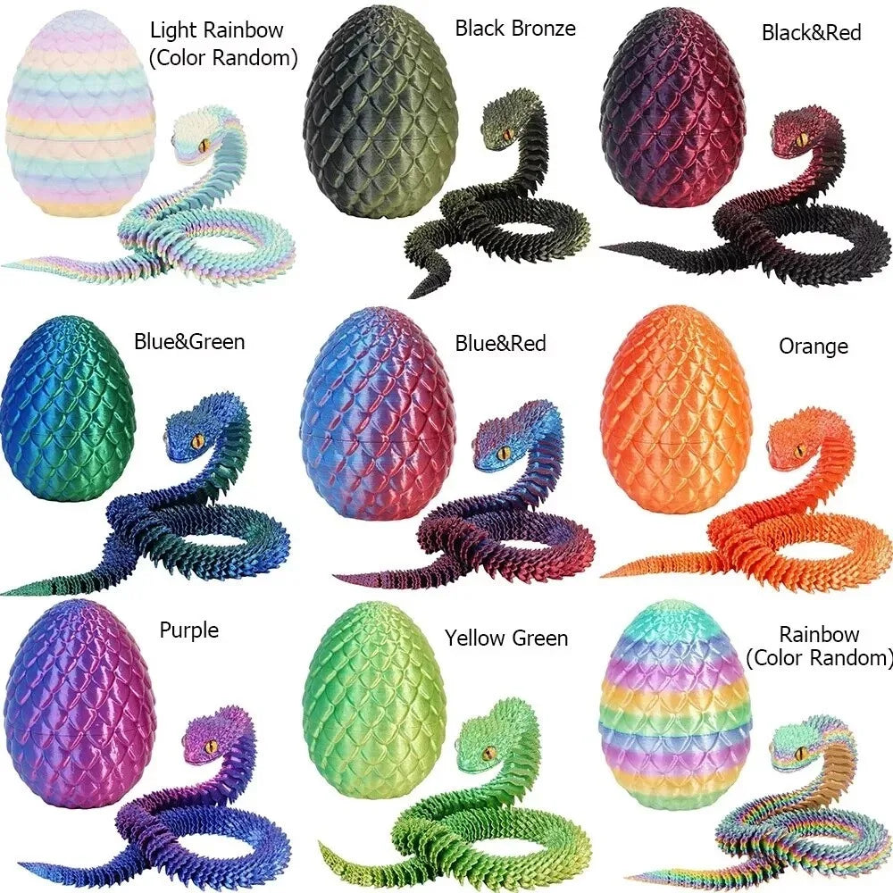 3D Printed Snake with Egg Joint Mobility Simulate Snake Ornament