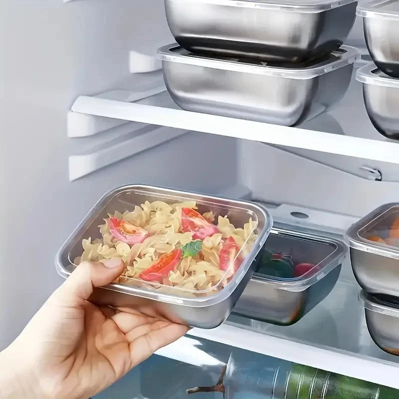 5pcs Stainless Steel Food Storage Stackable Meal Prep Boxes for