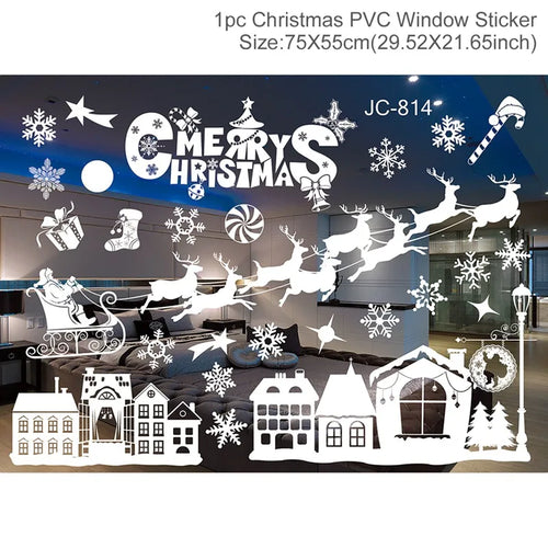 Christmas Window Stickers Merry Christmas Decorations for Home 2025