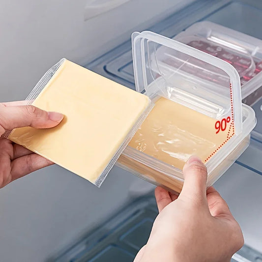 1PC Sliced Cheese Container for Fridge, Clear Plastic Butter Block