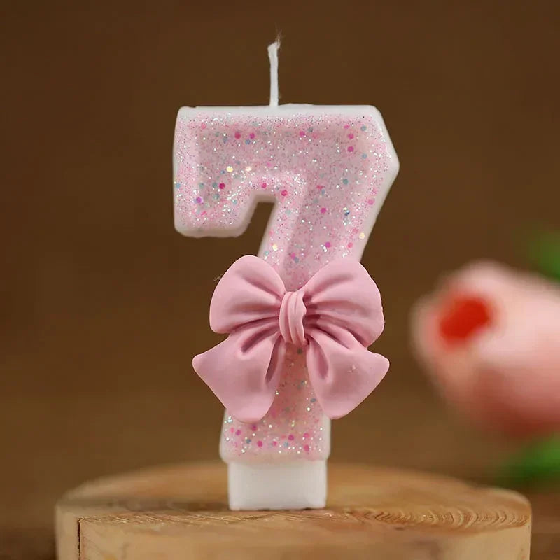 New Number Cake Candle Pink Glitter Birthday Candle 1 2 3 4 5 6 7 8 9